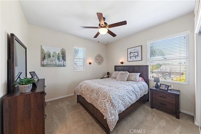 31768 Bottle Brush St, Winchester, CA 92596 - bedroom featuring baseboards, light colored carpet, and ceiling fan