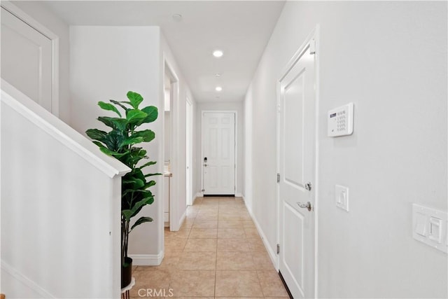 20535 Martingale Pl, Saugus, CA 91350 - hallway featuring baseboards, light tile patterned floors, and recessed lighting