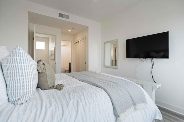 100 Evergreen Ave Unit 3, Imperial Beach, CA 91932 - bedroom featuring wood finished floors and ensuite bath