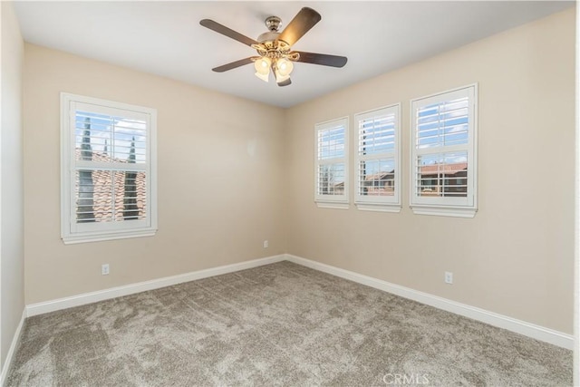 44557 Howell Mountain St, Temecula, CA 92592 - carpeted empty room featuring baseboards and a ceiling fan