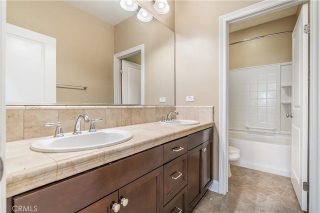 44557 Howell Mountain St, Temecula, CA 92592 - full bath with double vanity, toilet, tub / shower combination, and a sink