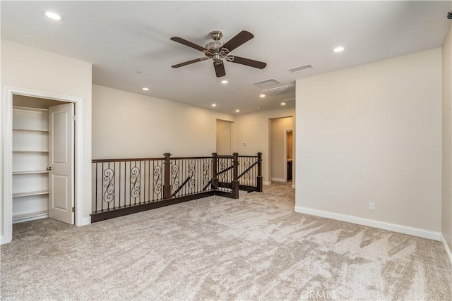 44557 Howell Mountain St, Temecula, CA 92592 - carpeted empty room featuring baseboards, ceiling fan, recessed lighting, and visible vents