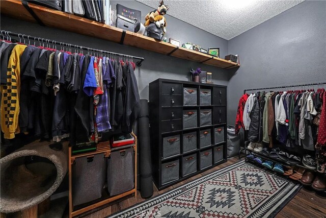 spacious closet with wood finished floors