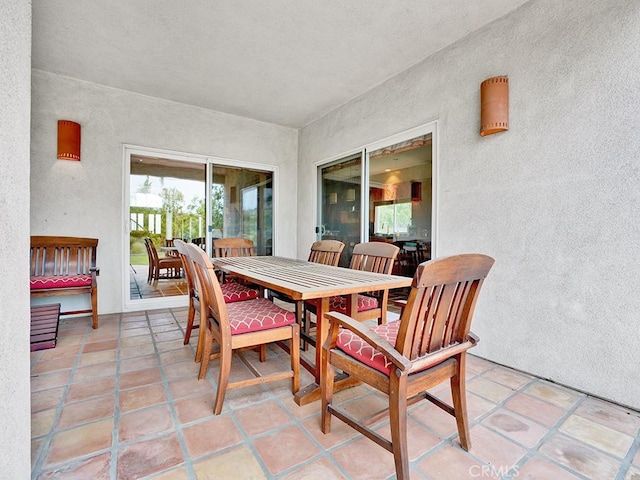 508 Lantern Crest Dr, Redlands, CA 92373 - dining area with a textured wall and light tile patterned floors