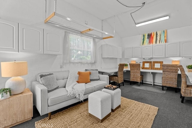 8212 Reading Ave, Los Angeles, CA 90045 - carpeted living area featuring an office area and lofted ceiling