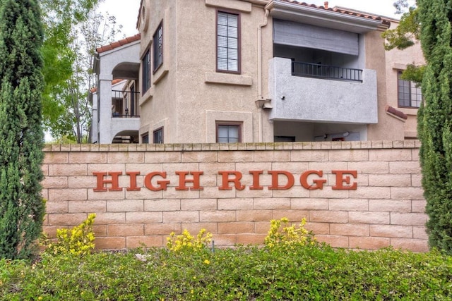 view of community sign