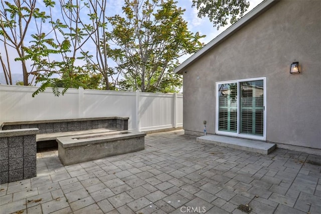 view of patio featuring a fenced backyard