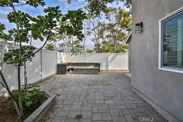 view of patio featuring a fenced backyard