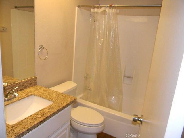 6045 Promontory Ln, Riverside, CA 92506 - full bathroom featuring vanity, shower / bathtub combination with curtain, and toilet