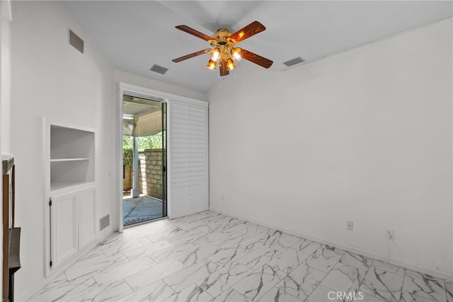 27017 Big Rpds Unit 37, Valencia, CA 91354 - empty room featuring light marble finish floors and ceiling fan