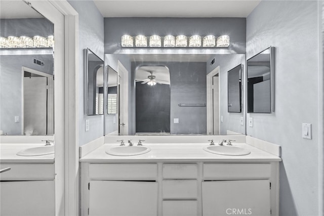 27017 Big Rpds Unit 37, Valencia, CA 91354 - full bathroom featuring double vanity and a ceiling fan