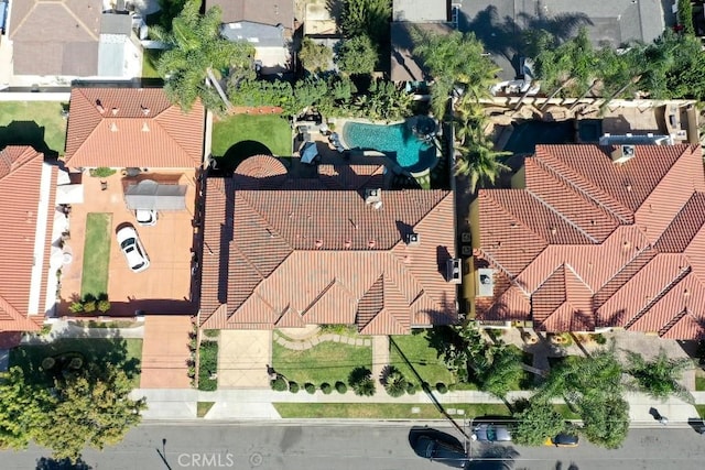 aerial view with a residential view