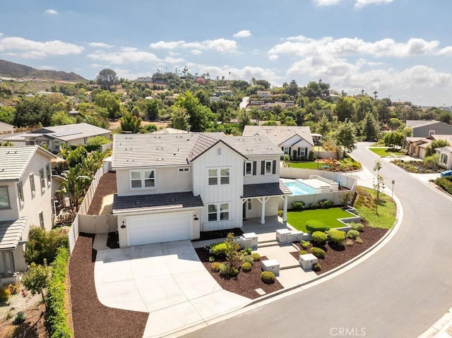 bird's eye view with a residential view