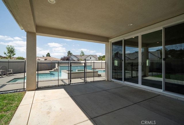 view of patio featuring a fenced in pool and a fenced backyard