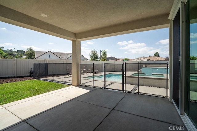 view of patio / terrace featuring a fenced in pool and a fenced backyard