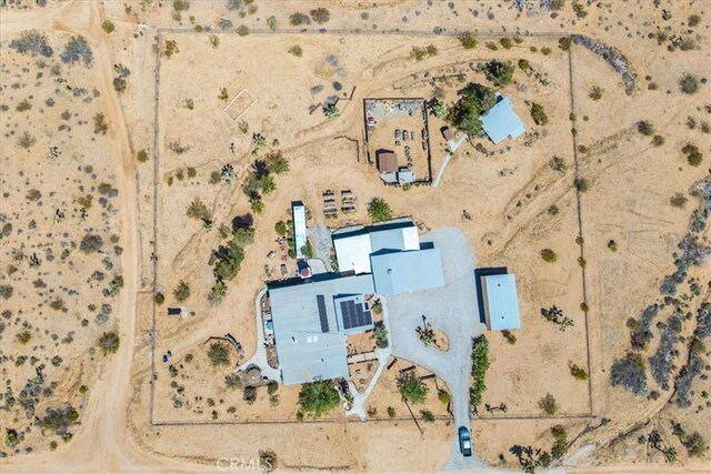 aerial view featuring a rural view and a desert view