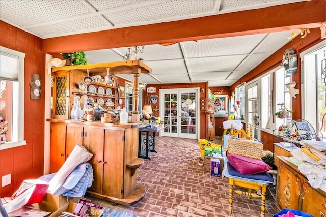 sunroom with french doors