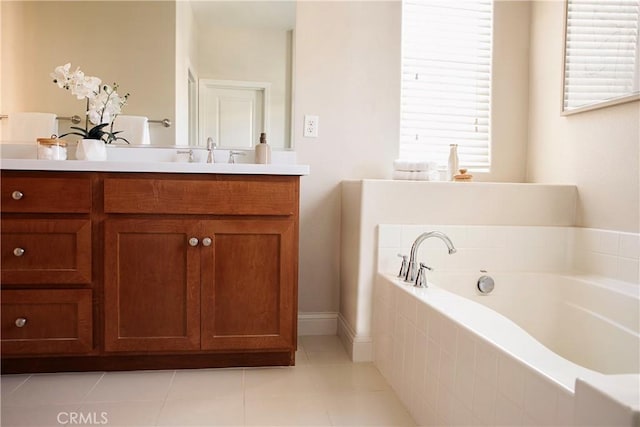 9369 Riberena Cir Unit 11, Atascadero, CA 93422 - bathroom featuring vanity, a bath, and tile patterned floors