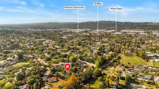 aerial view featuring a residential view