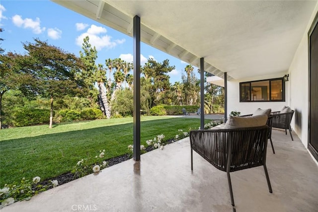 view of patio / terrace featuring an outdoor living space