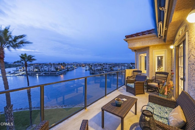 balcony with a water view
