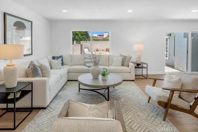 413 N Rimhurst Ave, Covina, CA 91724 - living area with recessed lighting, baseboards, and light wood-type flooring