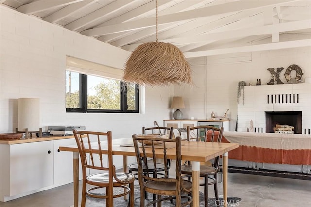 48575 Paradise Ave, Morongo Valley, CA 92256 - dining room featuring concrete floors