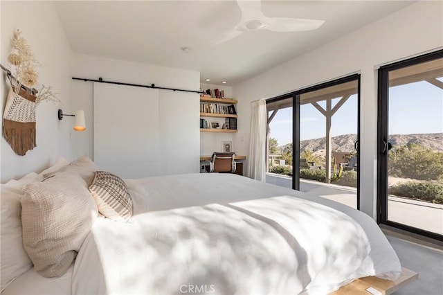 48575 Paradise Ave, Morongo Valley, CA 92256 - bedroom featuring access to exterior and a mountain view