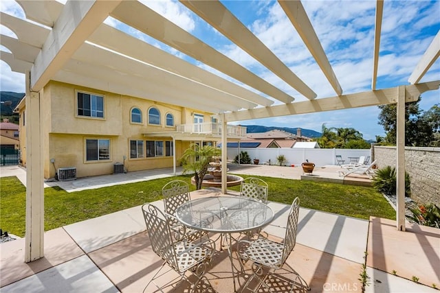 833 W Orange Heights Ln, Corona, CA 92882 - view of patio featuring outdoor dining space, central air condition unit, and a pergola