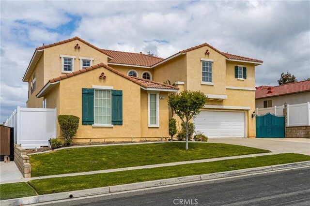 833 W Orange Heights Ln, Corona, CA 92882 - mediterranean / spanish home with a garage, driveway, stucco siding, and a tiled roof