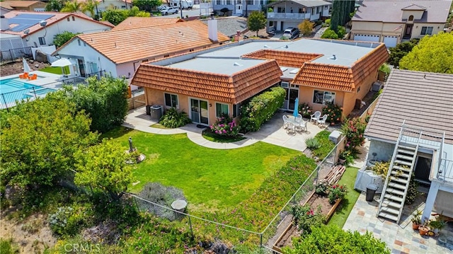 aerial view featuring a residential view