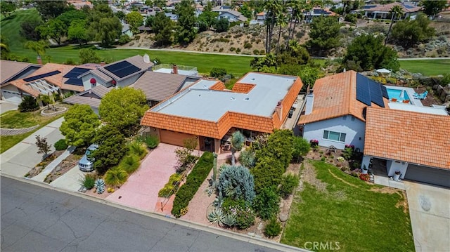 aerial view featuring a residential view