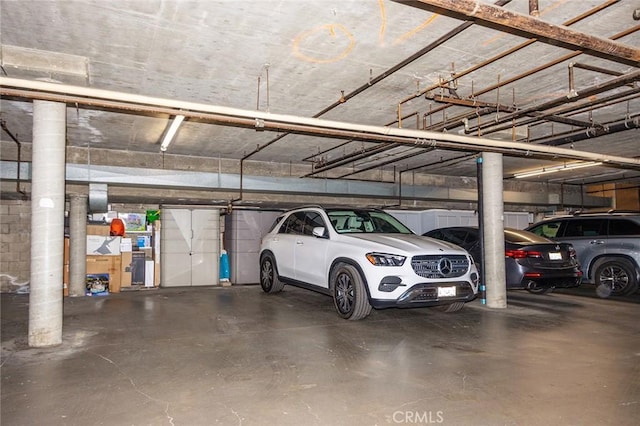 view of parking garage