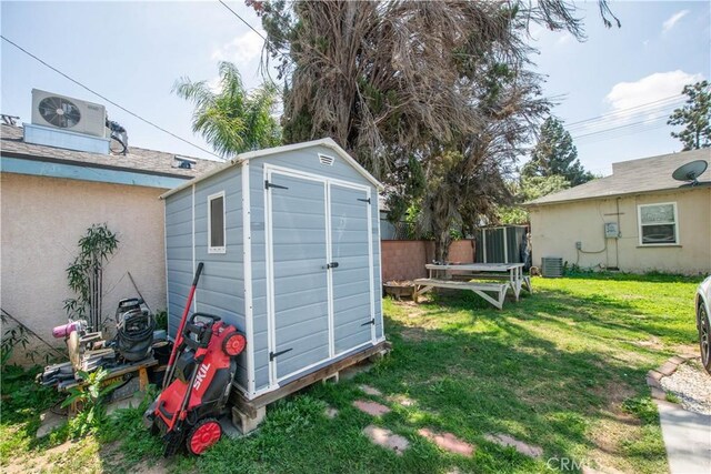 15709 Devonshire St, Granada Hills, CA 91344 - view of shed with cooling unit and ac unit