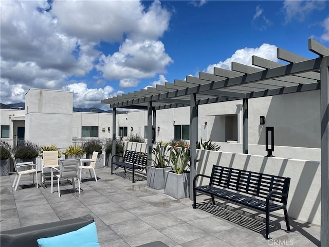 view of patio with a pergola