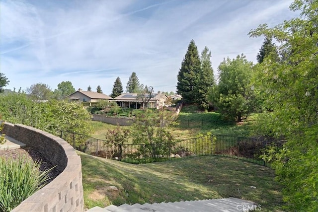 view of yard featuring fence