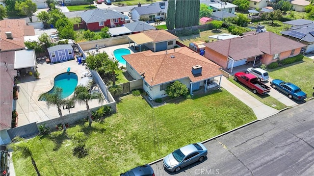bird's eye view with a residential view