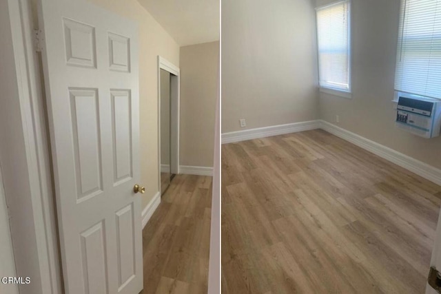 4117 Ocean View Blvd, Montrose, CA 91020 - unfurnished room with baseboards, light wood-style flooring, and cooling unit