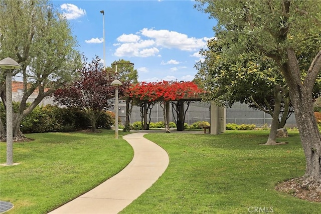view of home's community featuring a lawn