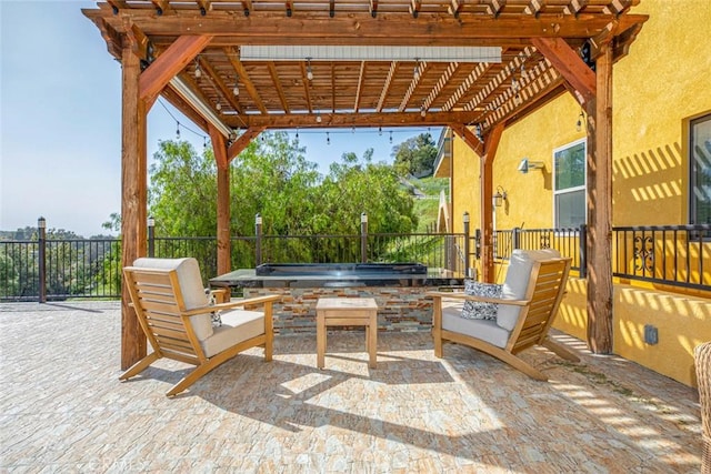 9336 Wayside Dr, Sunland, CA 91040 - view of patio / terrace featuring fence and a pergola