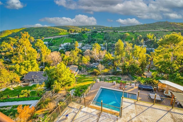 9336 Wayside Dr, Sunland, CA 91040 - drone / aerial view with a mountain view