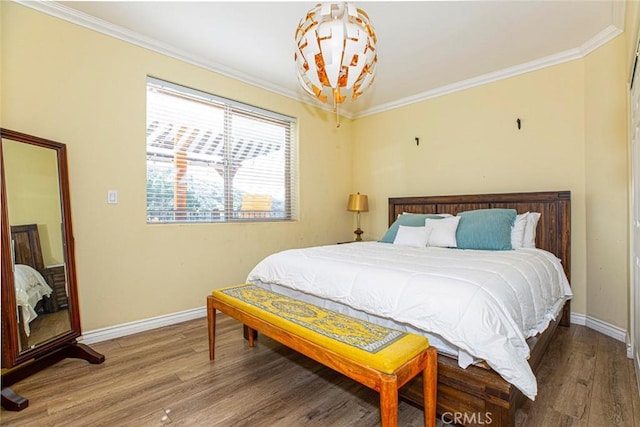 9336 Wayside Dr, Sunland, CA 91040 - bedroom with baseboards, ornamental molding, and wood finished floors