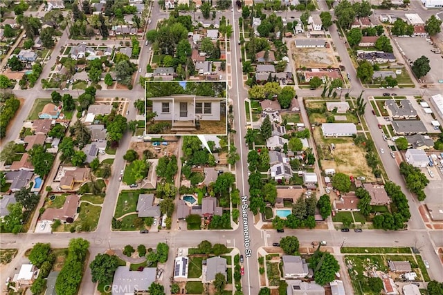 bird's eye view with a residential view