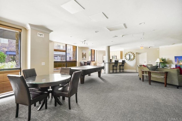 1465 C St Unit 3604, San Diego, CA 92101 - carpeted dining area with plenty of natural light and ornamental molding
