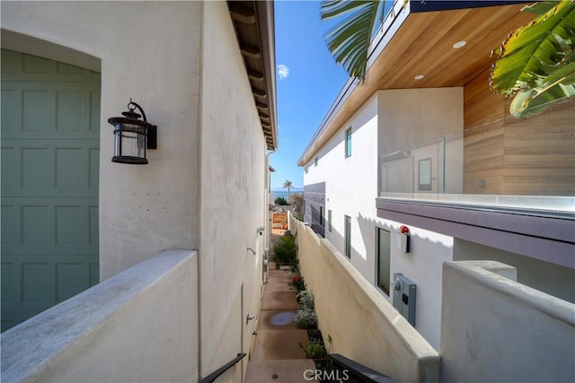 view of home's exterior featuring stucco siding