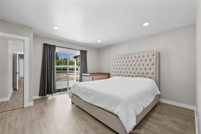 17441 Rayen St, Sherwood Forest, CA 91325 - bedroom featuring baseboards, recessed lighting, and wood finished floors