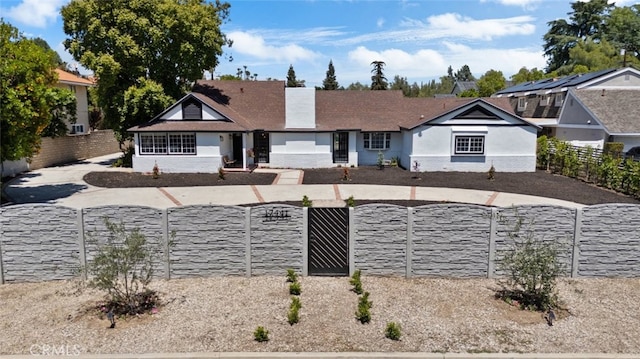 17441 Rayen St, Sherwood Forest, CA 91325 - view of front of home with a fenced front yard