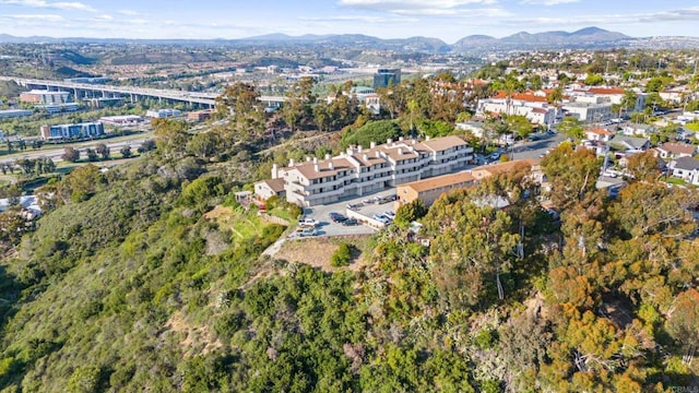 aerial view featuring a mountain view