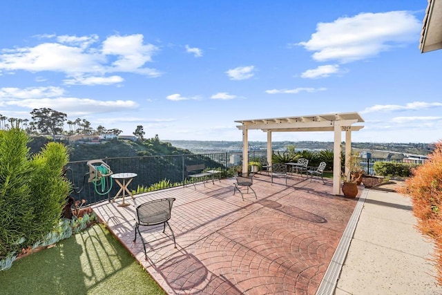view of patio / terrace featuring a pergola