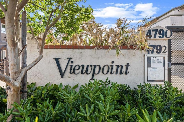 view of community sign